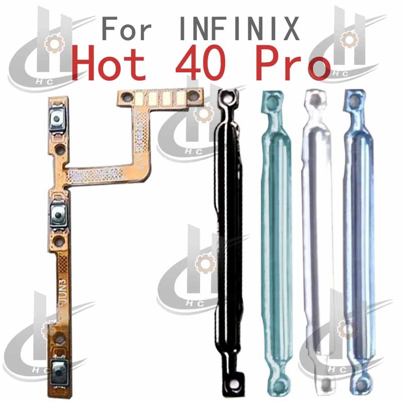สําหรับ Infinix Hot 40 Pro X6837 ปุ่มปรับระดับเสียงขึ้นลง ปุ่ม Flex Cable Keys ปุ่มปิดด้านข้าง อะไหล่ทดแทน