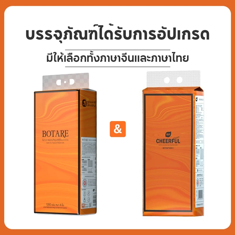 [ 1 ลัง4 ห่อ ] Botare CHEERFUL GB/T 20808 ทิชชู่แบบดึงแขวนได้ ดีลักซ์ คอมฟอร์ท กระดาษทิชชู่ หนา 4 ชั้น 1280 แผ่น thumbnail 6