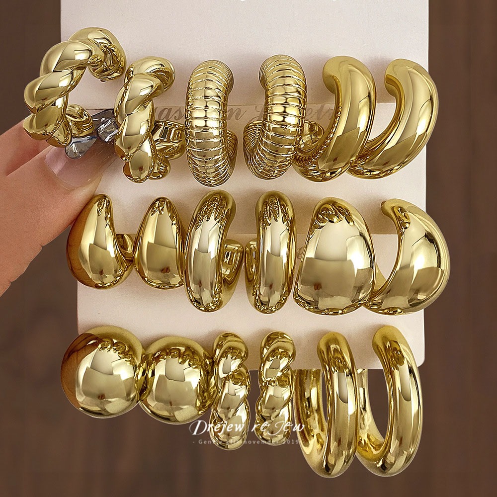 ชุดต่างหูสตั๊ด 6 ชิ้น ทรงไข่อยากแบบเรียบง่าย สวยงามและสวมใส่ง่าย
