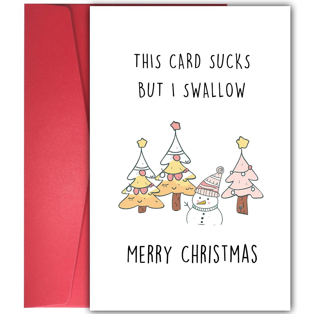 [Coisíní] การ์ดต้นคริสต์มาสสําหรับผู้ชายผู้หญิง, การ์ดคริสต์มาสสําหรับเพื่อน Bestie, Jokey Merry Chr