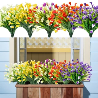2Bundles Morning Glory ช่อดอกไม้เครื่องประดับตกแต่งดอกไม้ประดิษฐ์จําลองพืชสําหรับตกแต่งบ้านตกแต่งห้อง