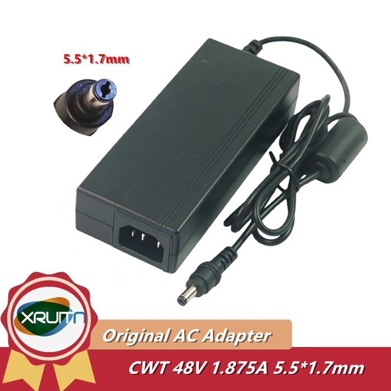 ของแท้ 48V 1.875A 90W 5.5x1.7 มม.CWT 2AAL090R แหล่งจ่ายไฟ AC อะแดปเตอร์ AC สําหรับ Hikvision Hard Di