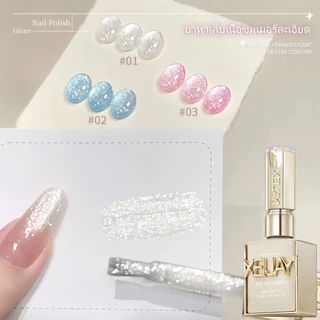 XEIJAYI 15 มล. ยาทาเล็บเจลกลิตเตอร์สีชมพูเนื้อเนียนขนาดใหม่ ติดทนนานเงางาม เหมาะสำหรับร้านทำเล็บและเป็นของขวัญวันหยุด