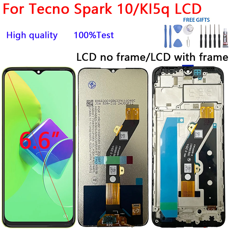 สําหรับ Tecno Spark 10/KI5q จอแสดงผล LCD Touch Screen Digitizer Glass Assembly อะไหล่ซ่อม