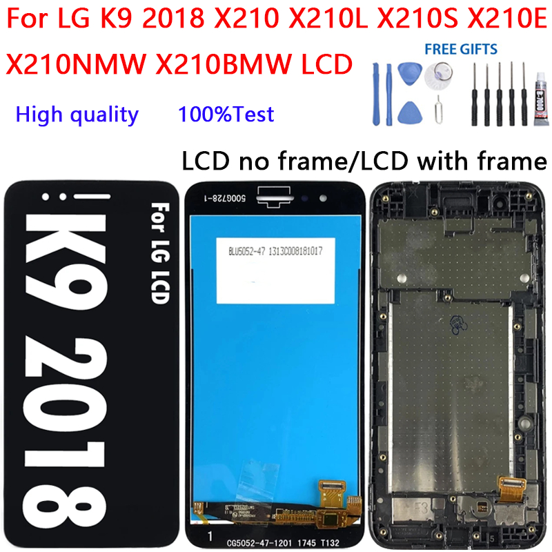 สําหรับ LG K9 2018 X210 X210L X210S X210E X210NMW X210BMW จอแสดงผล LCD Touch Screen Digitizer Glass 