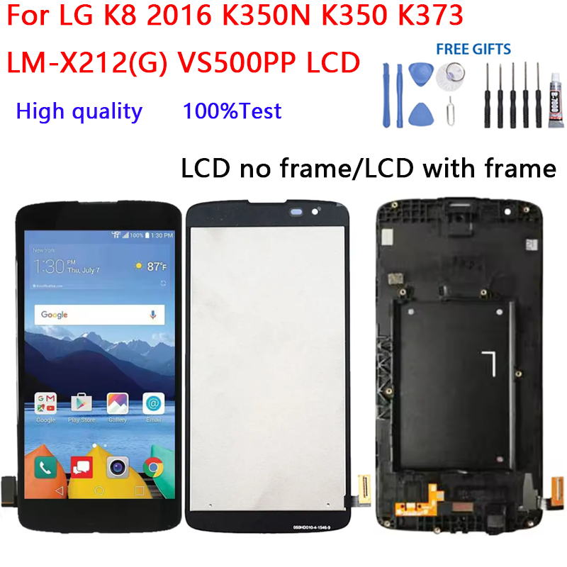 สําหรับ LG K8 2016 K350N K350 K373 LM-X212(G) VS500PP จอแสดงผล LCD Touch Screen Digitizer Glass Asse