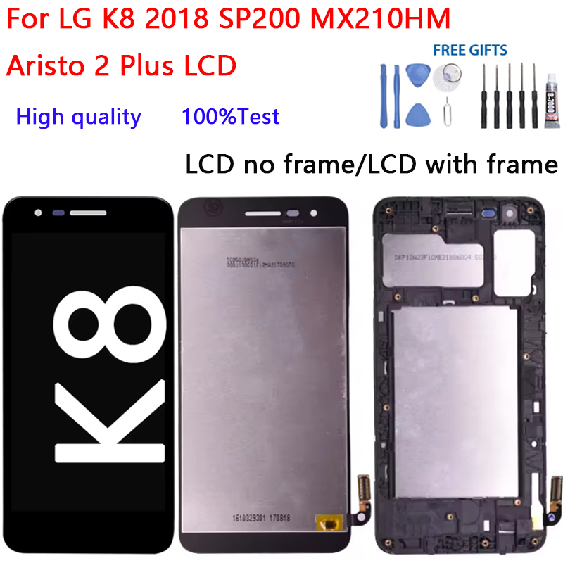 สําหรับ LG K8 2018 SP200 MX210HM Aristo 2 Plus จอแสดงผล LCD Touch Screen Digitizer Glass Assembly อะ