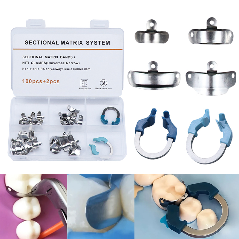 ใหม่ทันตกรรม Matrix Bands NITI โลหะ Matrices Clamp นิกเกิลไทเทเนียม Clamping แหวนเครื่องมือทันตแพทย์