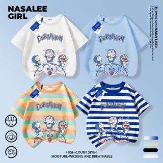 【จัดส่งวันเดียวกัน】เสื้อทีมเด็ก NASA สีฟ้าอ่อน ผ้าฝ้ายระบายอ…