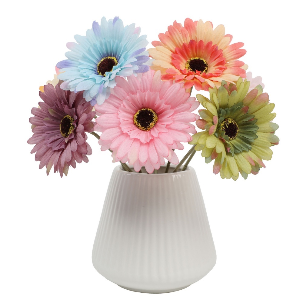5PCS Chrysanthemum ดอกไม้ประดิษฐ์ช่อดอกไม้เจ้าสาวดอกทานตะวันพืชเครื่องประดับสําหรับ Home Table Decor งานแต่งงานตกแต่ง