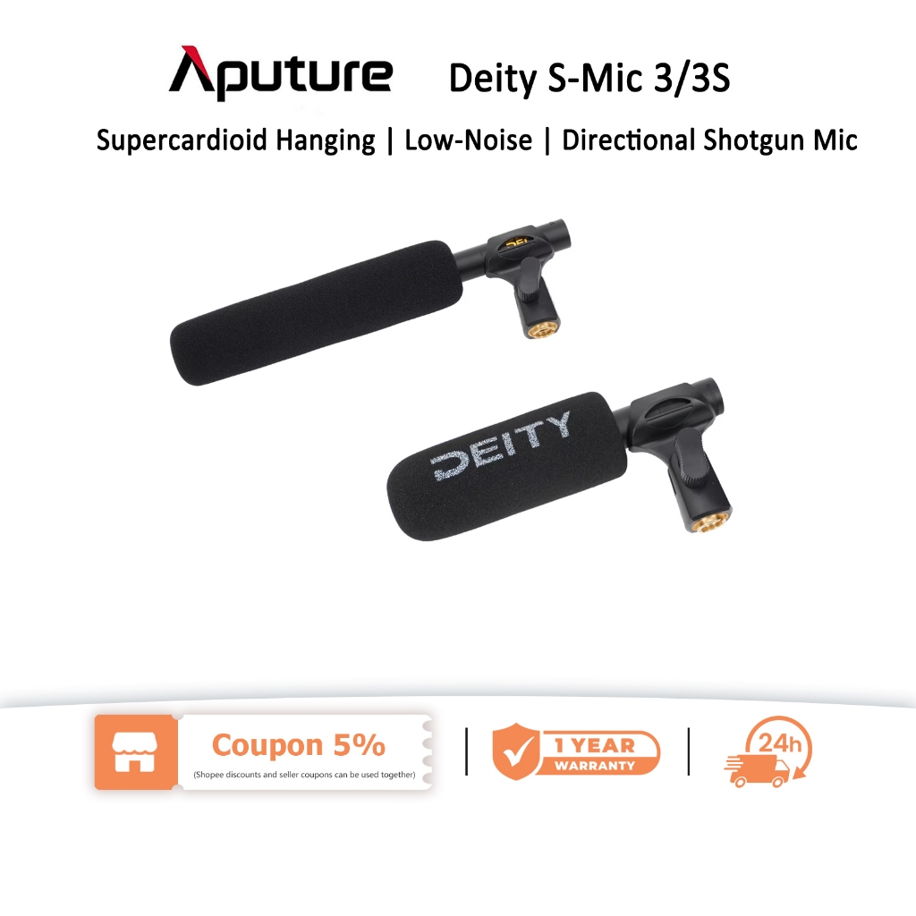 Apture Deity S-Mic 3/3S Professional Supercardioid ไมโครโฟนแบบแขวนคอนเดนเซอร์เสียงรบกวนต่ํา Shotgun 