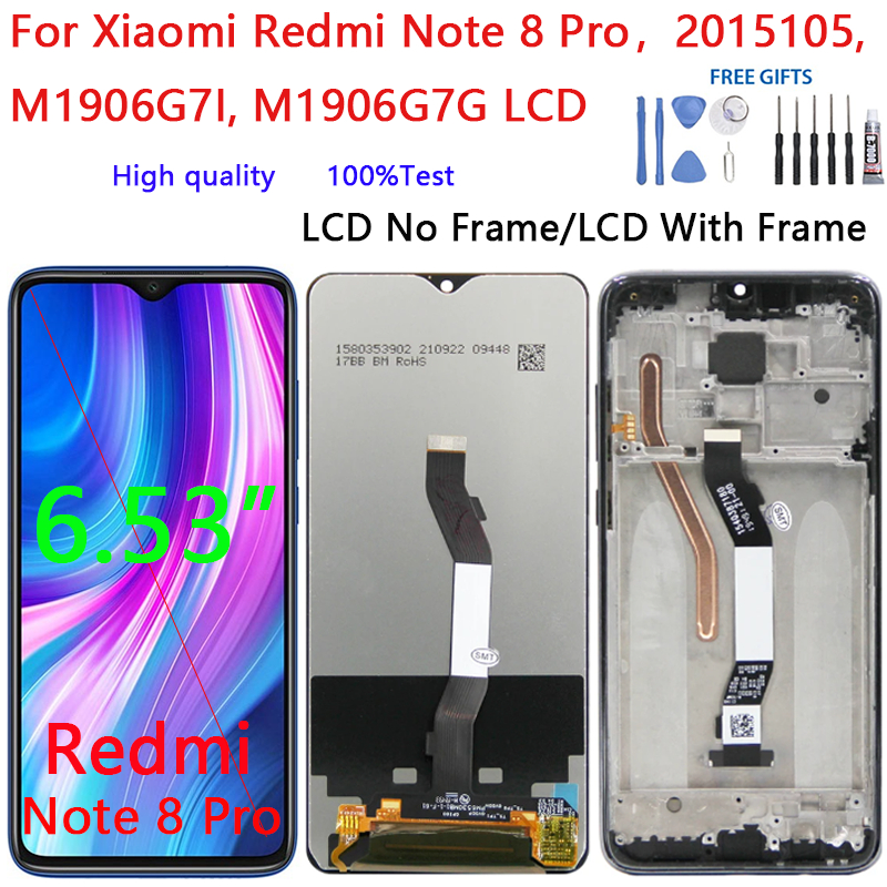 สําหรับ Xiaomi Redmi Note 8 Pro,2015105, M1906G7I, M1906G7G จอแสดงผล LCD Touch Screen Digitizer ชุดก