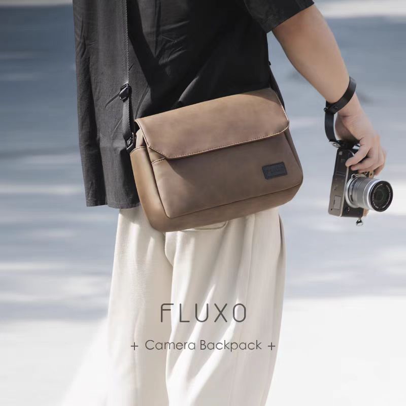 Vintage Leather Waterproof Camera Backpack Versatile Camera Shoulder Bag Photography Travel Messenger Portable Travel Bag Accessories Stylish Crossbody DSLR Sling Bag วินเทจหนังกันน้ํากล้องกระเป๋าเป้สะพายหลังอเนกประสงค์กล้องกระเป๋าสะพายถ่ายภาพเดินทาง ผู้ส