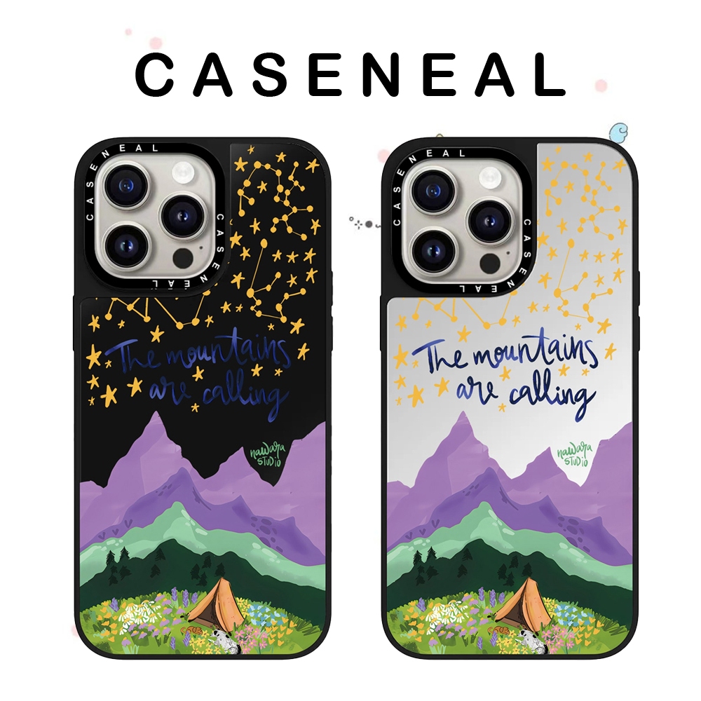 CASENEAL Mountain Scenery คุณภาพสูงกระจกเคสโทรศัพท์เหมาะสําหรับiPhone 17ProMax 17pro 17 air 16promax 16 15promax 15 14promax 13 13Promaxแฟชั่นAnti Drop Hard Case