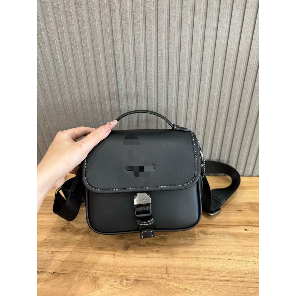 สินค้าขายดี❤ 12 13 Styles Mens Black Messenger Bag กระเป๋าสะพายไหล่ 6a2