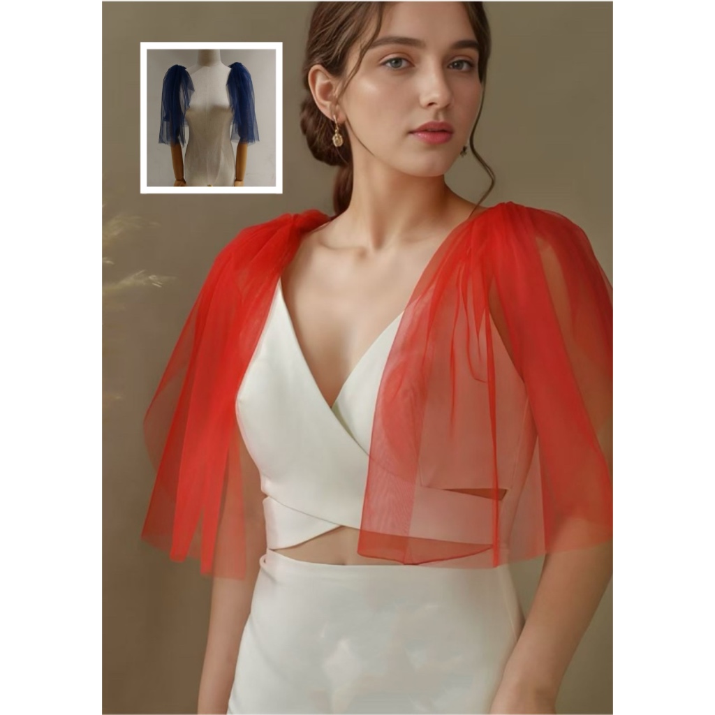 ที่ถอดออกได้ปุยเจ้าสาวแขนอุปกรณ์ชุดแต่งงานของผู้หญิงในหลายสี