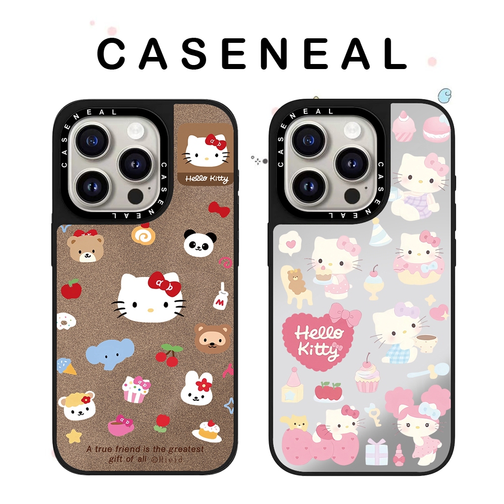 CASENEALขนมหวานKittyคุณภาพสูงกระจกเคสโทรศัพท์เหมาะสําหรับiPhone 17ProMax 17pro 17 air 16promax 16 15