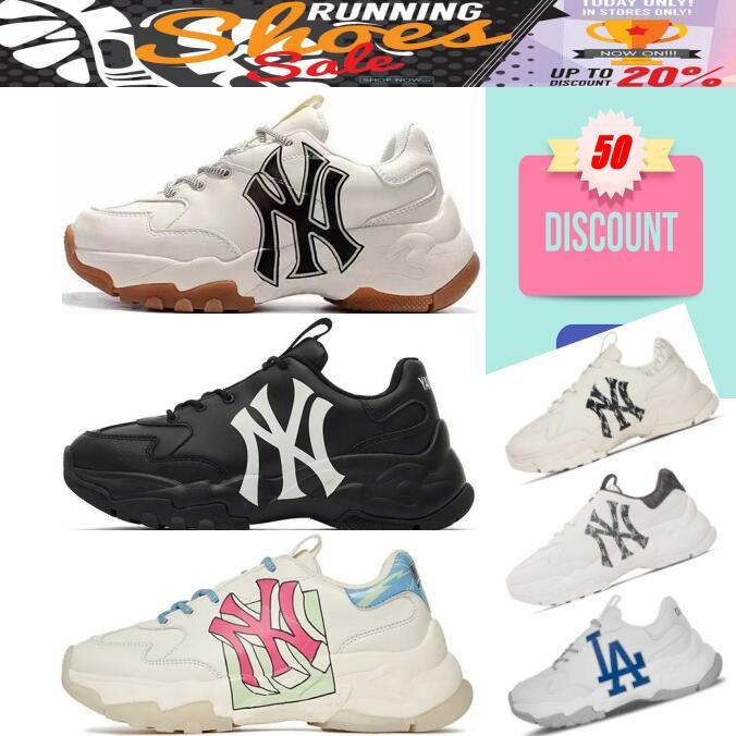 mlb big ball chucky รองเท้าผ้าใบผู้หญิง ผู้ชาย thailand new york yankees ny รองเท้าดํา