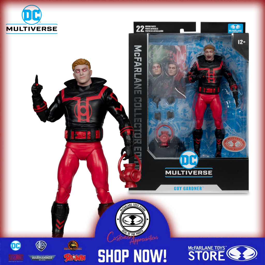 [มีในสต็อก] McFarlane Toys Guy Gardner (โคมไฟสีแดง) Collector Edition #37 (Red Platinum Edition) แอ็