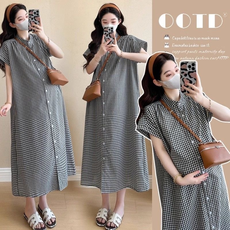 แม่ & เด็กชุดคลุมท้องฤดูร้อนอินเทรนด์แม่ตั้งครรภ์เสื้อเกาหลีน้องสาวไขมันแฟชั่นหลวมคลอดบุตร สูงสุด