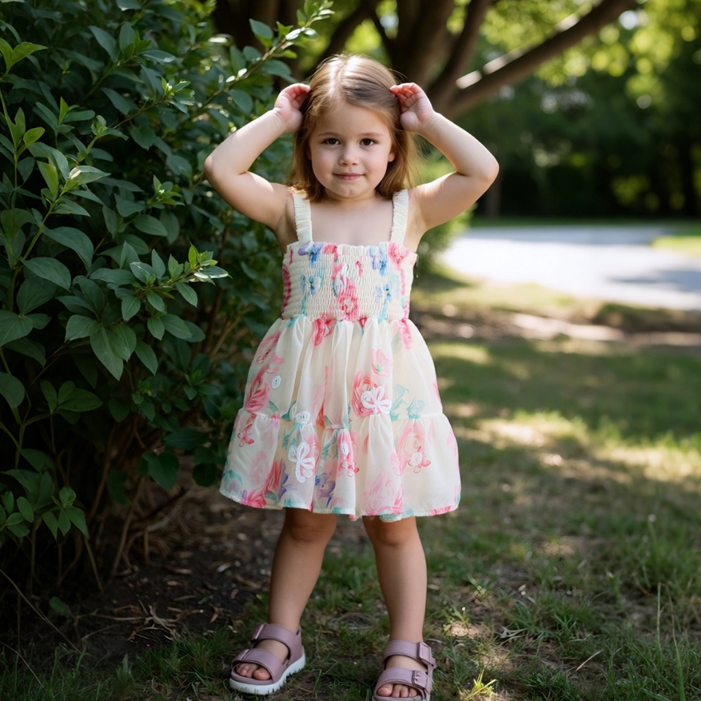 ชุดเด็กผู้หญิงตาข่ายฤดูร้อนใหม่มีปีกด้านหลังและแขวนชุดเจ้าหญิงสไตล์ป่ากลางแจ้งเสื้อผ้าเด็กเหมาะสําหรับ0-3ปี