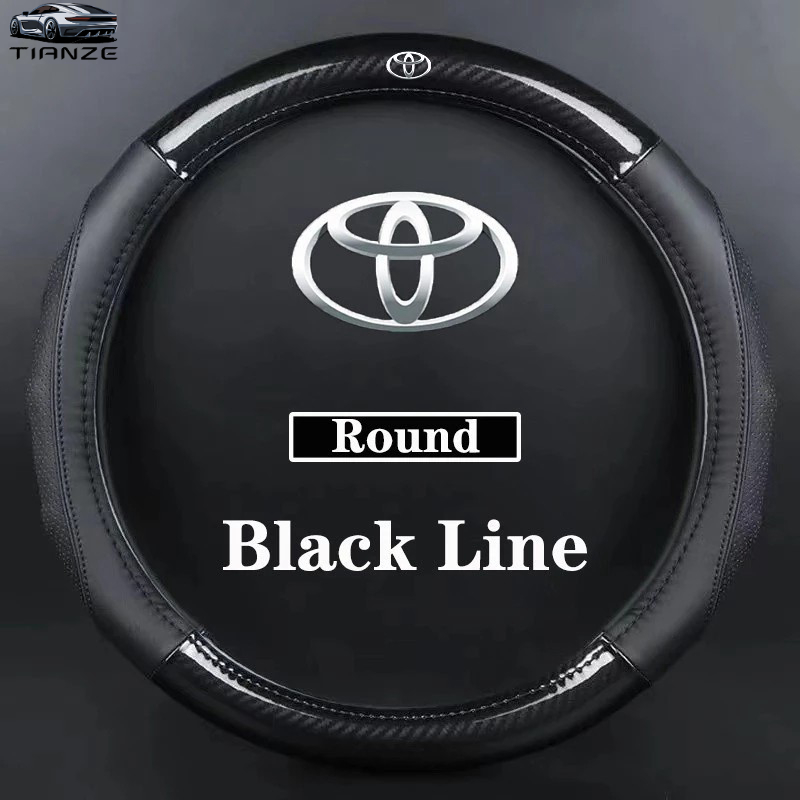 Toyota COD Carbon Fibre หนังพวงมาลัยรถสําหรับ Alphard Avanza Altis Camry Hilux Fortuner Vios Innova Corolla CHR