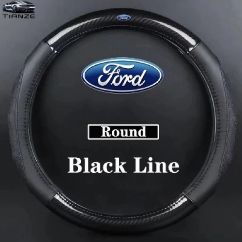 Ford Carbon Fibre หนังพวงมาลัยรถสําหรับ Ranger Fiesta Focus Everest Ecosport Escort Escape Explorer อุปกรณ์เสริม