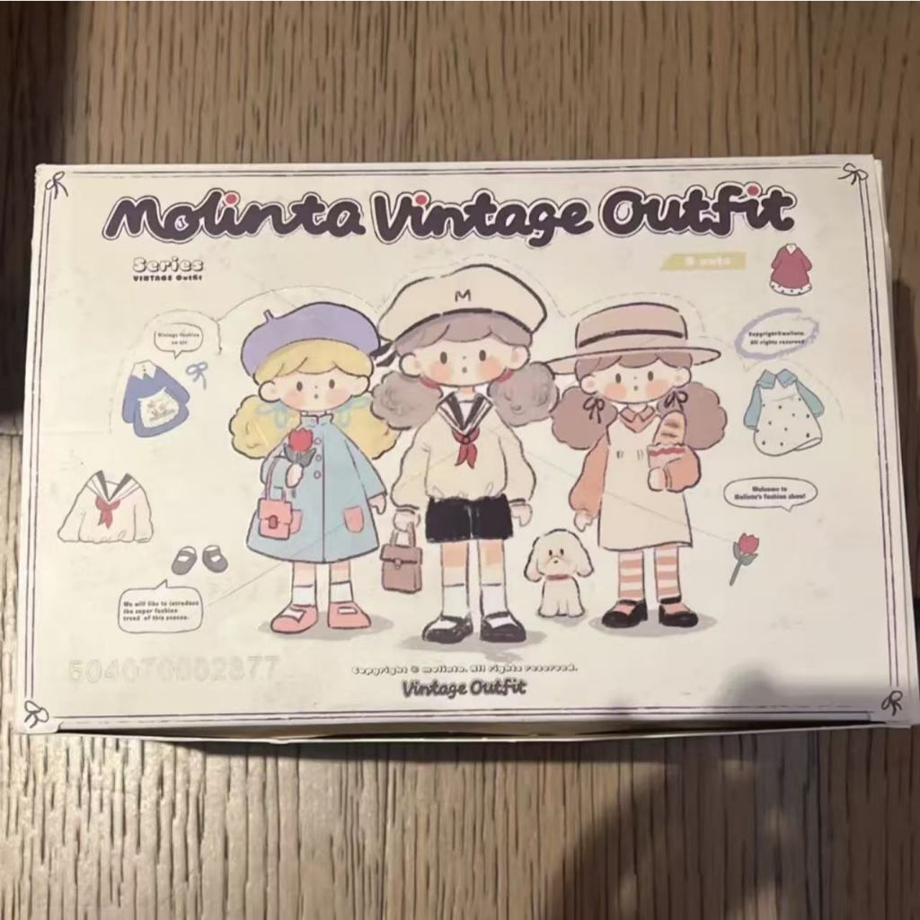 Molinta Popcorn Sister Retro Wear Series รูปเครื่องประดับของสะสมของเล่นสร้างสรรค์เปิดกล่องเปิดกระเป๋า