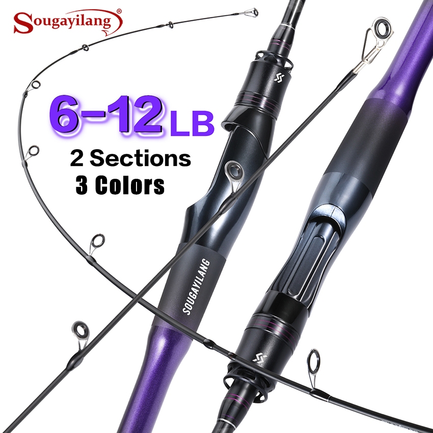 SOUGAYILANG ซูกายิลาง คันเบ็ดตกปลา 2 ส่วน 6-12ปอนด์ มล คันเบ็ดตกปลา / คันหล่อสําหรับน้ําจืดคันเบ็ดให