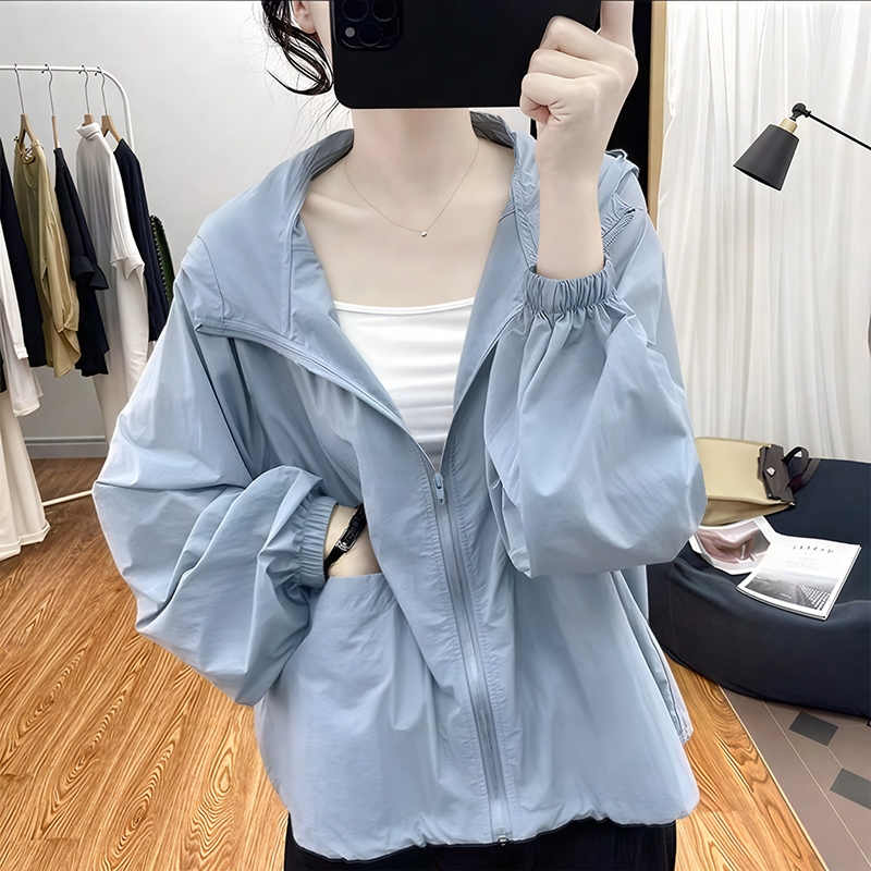 แจ็กเก็ตสำหรับผู้หญิงไซส์ใหญ่ 40-150 กิโลกรัม ลายซิป ป้องกันแสงแดด สวมใส่ง่ายในหน้าร้อน