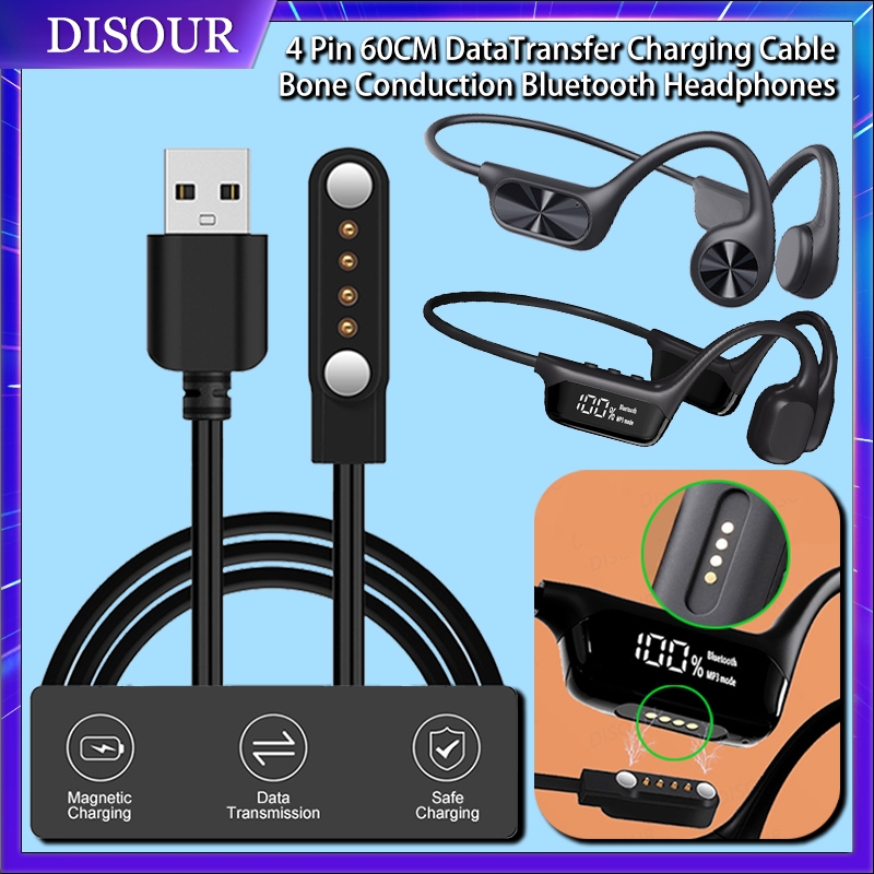 4 Pin 60 ซม.สายชาร์จแม่เหล็กสําหรับ DGS10/New X7/Sanag Bone Conduction บลูทูธกีฬาว่ายน้ําหูฟัง DataTransfer