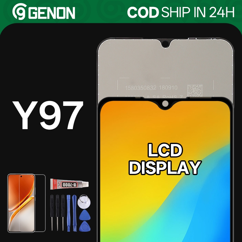 Genon IPS LCD สําหรับ Vivo Y97 จอแสดงผล LCD หน้าจอสัมผัสพร้อมอะไหล่ทดแทนกรอบ