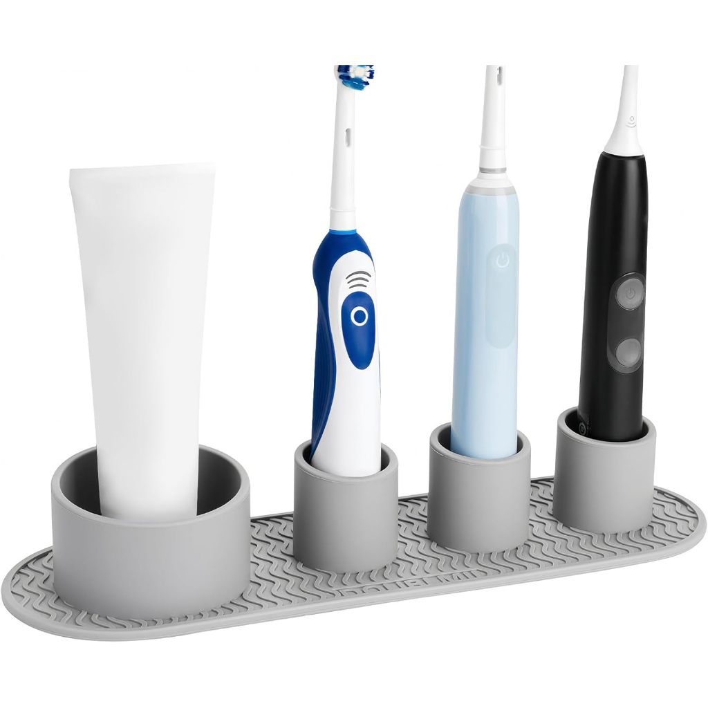 ที่วางแปรงสีฟันไฟฟ้า, ขาตั้งแปรงฟันซิลิโคนสําหรับด้ามจับขนาดใหญ่, เคาน์เตอร์แปรง 4 ช่องเข้ากันได้กับ