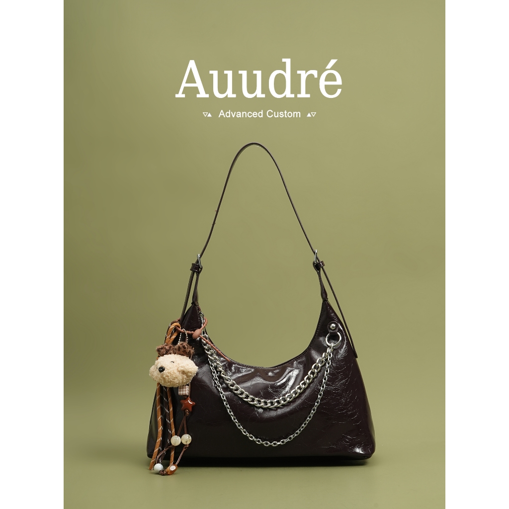 Auudre Premium Texture Retro One-Shoulder Underarm Baguette Bag