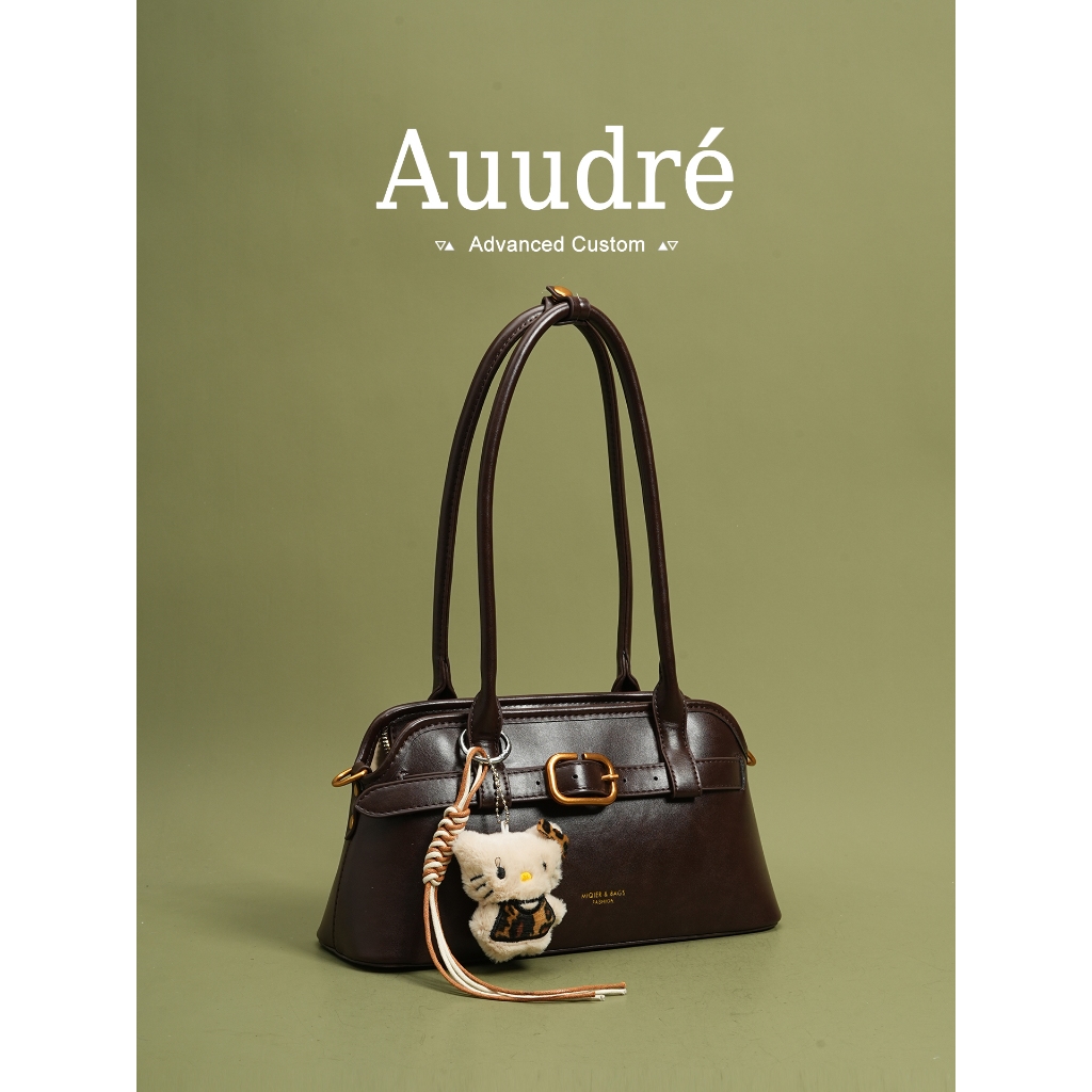 Auudre Premium Texture Retro One-Shoulder Underarm Baguette Bag
