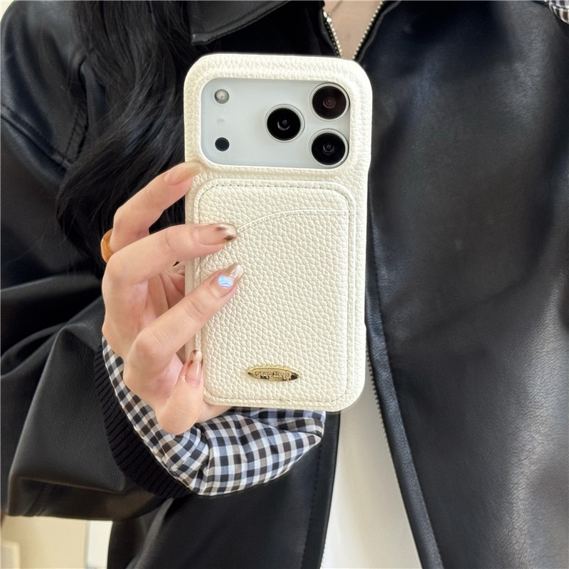 หรูหราสีทึบหนังกรณีโทรศัพท์สําหรับ ไอโฟน 11 12 13 14 15 16 17 มือโปร สูงสุด อากาศ ธุรกิจบัตรกระเป๋าสตางค์ฮาร์ดป้องกันปกหลัง - รูปที่ 5