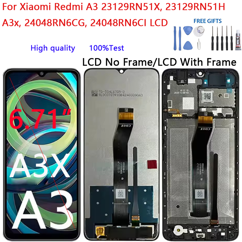 สําหรับ Xiaomi Redmi A3 23129RN51X 23129RN51H A3x 24048RN6CG 24048RN6CI จอแสดงผล LCD Touch Screen Di