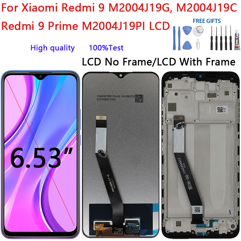 สําหรับ Xiaomi Redmi 9 M2004J19G, M2004J19C Redmi 9 Prime M2004J19PI จอแสดงผล LCD Touch Screen Digitizer Glass Assembly อะไหล่ซ่อม