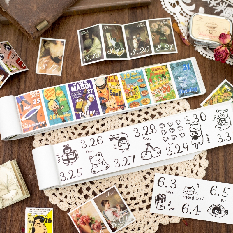 Journal Go 365 หน้า Creative Sticky Tearable ปฏิทิน 2026 Retro Mini ปฏิทินหนังสือสําหรับ Planner Jou