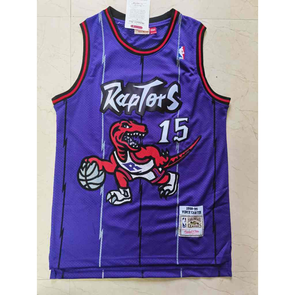 NBA Raptors 15#卡特紫色复古洞布球衣