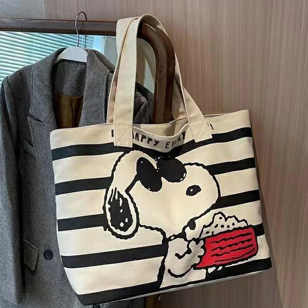 【จัดส่งจากประเทศไทย】🌼พร้อมส่ง🌼 กระเป๋าผ้า ลายการ์ตูนสนูปปี้ กระเป๋าถือ กระเป๋าสะพายไหล่ และพนักงานออฟฟิศ