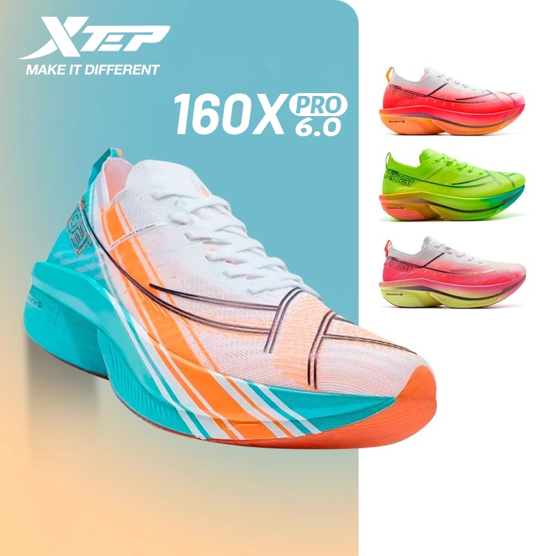 XTEP 160X 6.0 PRO ทองคาร์บอนแผ่นมาราธอนผู้หญิงรองเท้าวิ่งแข่งรถผู้หญิงการฝึกกีฬา 975118110041
