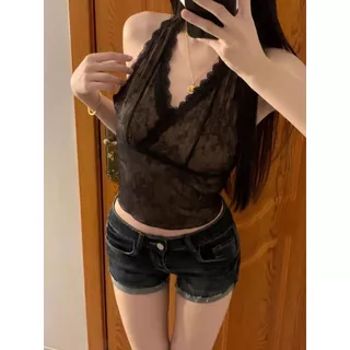 Fariy🍒คลังสินค้าพร้อม🍒 เสื้อยืดแขนยาวคอวีลูกไม้สุดเซ็กซี่สำหรับสาวหวานสุดฮอต ดีไซน์เรียบหรูดูมีระดับ ใส่โชว์หุ่นได้หลากหลาย