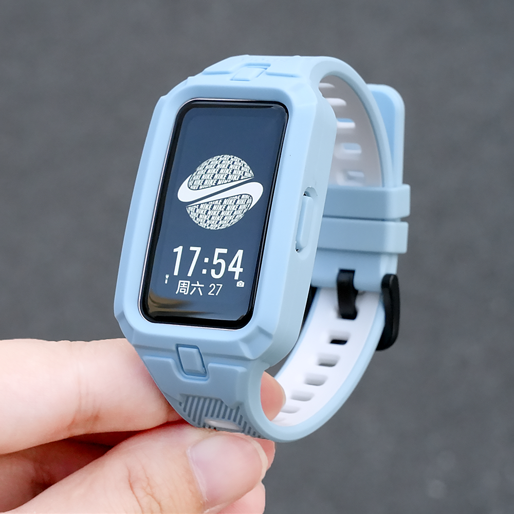 กีฬาทนทาน ISilicone สําหรับ Huawei Band 10 9 8 7 6 Pro สายรัดข้อมือ 2 in 1 ออกแบบคลุมทั้งหมดป้องกันกรณีพร้อมแถบยางสําหรับ Honor Band 6 เปลี่ยนอุปกรณ์เสริม - รูปที่ 4