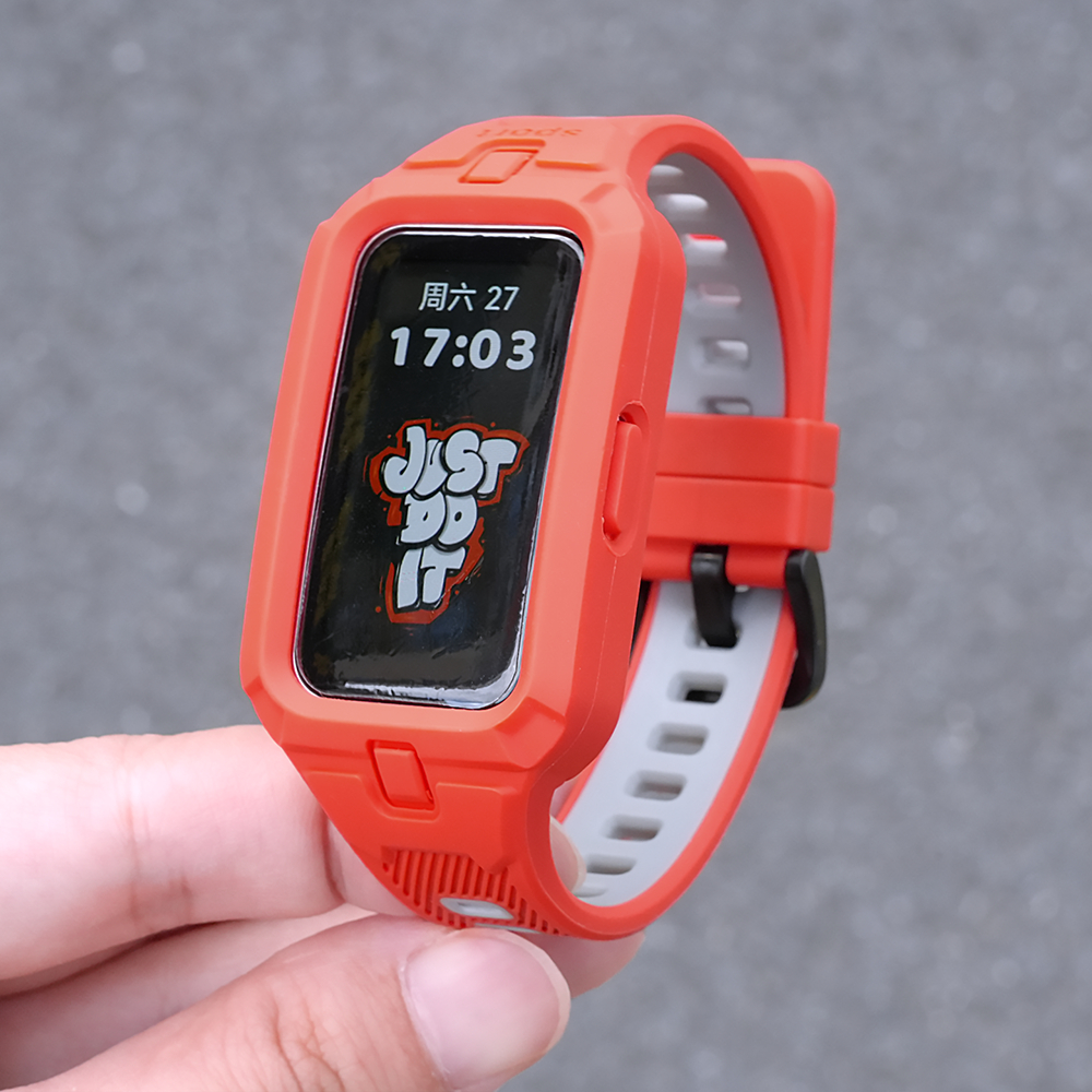 กีฬาทนทาน ISilicone สําหรับ Huawei Band 10 9 8 7 6 Pro สายรัดข้อมือ 2 in 1 ออกแบบคลุมทั้งหมดป้องกันกรณีพร้อมแถบยางสําหรับ Honor Band 6 เปลี่ยนอุปกรณ์เสริม - รูปที่ 7