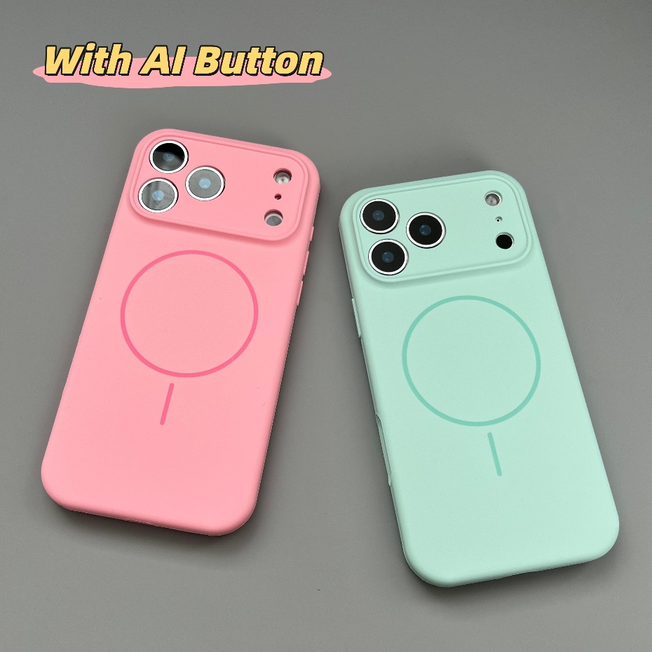 【Silicone soft case/Rose Pink】 เคส compatible for iPhone 12 13 14 15 16 17 pro max case