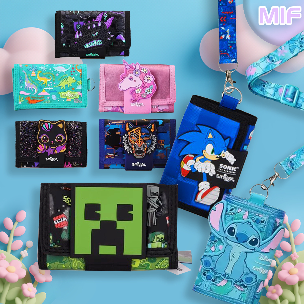 กระเป๋าสตางค์การ์ตูน SMiggl และ Minecraft สำหรับเด็ก มากกว่า 70 ลาย ออกแบบมาพร้อมช่องใส่บัตรและเหรียญ