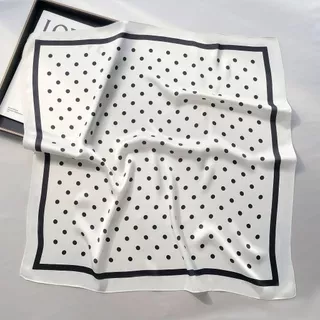 [พร้อมส่งจากไทย] Polkadot style ผ้าโพกผมลายจุดผ้าผูก ขนาด ผ้าลายจุด 70x70cm