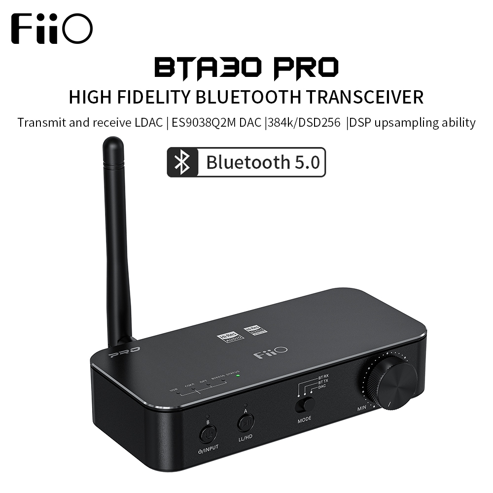 FiiO BTA30Pro HiFi ไร้สายบลูทูธ 5.0 LDAC,32bit/384khz, DSD256, 30M เครื่องรับส่งสัญญาณสําหรับพีซี/ที