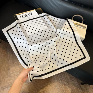 [พร้อมส่งจากไทย] Polkadot style ผ้าโพกผมลายจุดผ้าผูก ขนาด ผ้าลายจุด 70x70cm